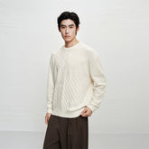 Men's 3D Cable-Knit Panel Sweater